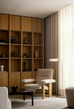 Audo Copenhagen Fotpallar|Fåtöljer-Brasilia Fåtölj Med Ottoman Naturlig Ek, Sheepskin Nature