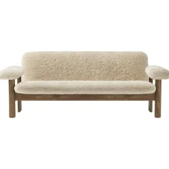Brasilia 2-Sitssoffa, Walnut / Sheepskin Nature