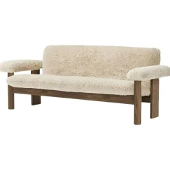 Brasilia 2-Sitssoffa, Walnut / Sheepskin Nature