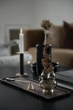 Bricka Rektangulär Mörkbrun, 30x15 cm