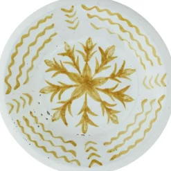 Madam Stoltz Dekorativa Accessoarer-Bricka Terrakotta 20 cm, Vit / Grön