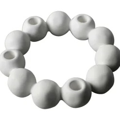 DBKD Ljusstakar-BRIGHT CANDLE round beige Ljusstake Ø27 cm Vit