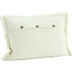 Broderat Kuddfodral 30x45 cm, Off-white