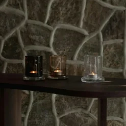 Bubble Ljuslykta Ø10 cm, Brun