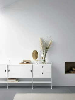 String Modulära Hyllsystem|Skänkar & Sideboards-Bundle I Sidobord, Beige / Valnöt
