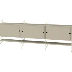 String Modulära Hyllsystem|Skänkar & Sideboards-Bundle I Sidobord, Beige / Valnöt