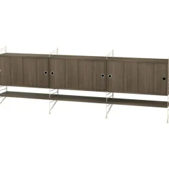 String Modulära Hyllsystem|Skänkar & Sideboards-Bundle I Sidobord, Beige / Valnöt