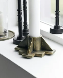 Castle Ljusstake Antik Aluminium, 9x9 cm