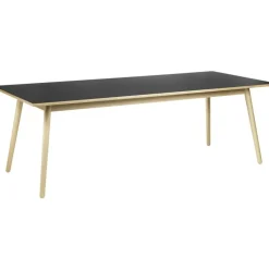 FDB Møbler Matbord Och Barbord-C35C Matbord 220 cm, Lackerad Ek / Svart Linoleum