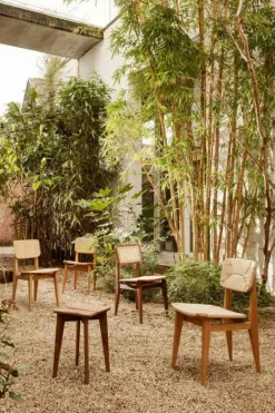 C-Chair Dining Chair, Black oak/Cane