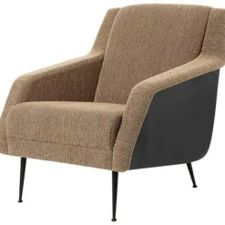 GUBI Fåtöljer-CDC.1 Loungefåtölj, Around Bouclé Dedar 141 / Antikmässing Bas