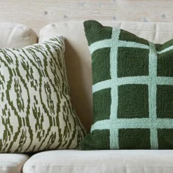 Check Kuddfodral 50x50 cm, Apricot Orange / Aqua