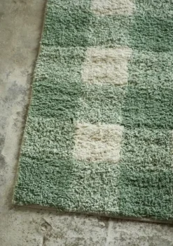 Checked Badrumsmatta 60x90 cm, Grön