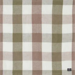 Lexington Servetter & Tillbehör-Checked Linen/Cotton Servett 50x50 cm, Brun/Oliv