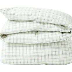Checked Lyocell/Cotton Bäddset 150x210 + 50x60 cm, Vit/Beige