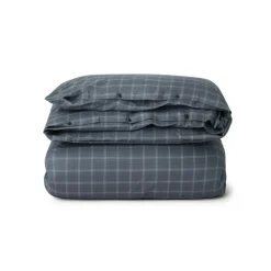 Checked Lyocell/Cotton Pin Point Oxford Påslakan, 220x220 cm