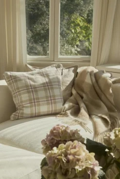 Lexington Prydnadskuddar & Fodral-Checked Organic Kuddfodral 50x50 cm, Blå