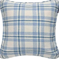 Lexington Prydnadskuddar & Fodral-Checked Organic Kuddfodral 50x50 cm, Blå