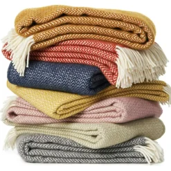 Klippan Yllefabrik Plädar & Filtar-Chevron Pläd 130x200 cm, Caramel