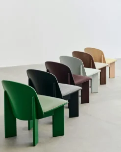 HAY Fåtöljer-Chisel Loungefåtölj Med Klädd Framsida, Ek / Sense Läder Cognac