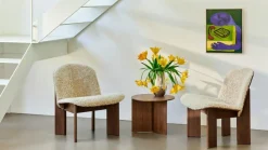 HAY Fåtöljer-Chisel Loungefåtölj Med Klädd Framsida, Ek / Sense Läder Cognac