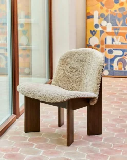 HAY Fåtöljer-Chisel Loungefåtölj Med Klädd Framsida, Ek / Sense Läder Cognac