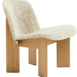 HAY Fåtöljer-Chisel Loungefåtölj Med Klädd Framsida, Ek / Sense Läder Cognac