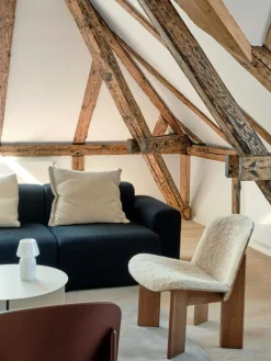 HAY Fåtöljer-Chisel Loungefåtölj Med Klädd Framsida, Ek / Sense Läder Cognac