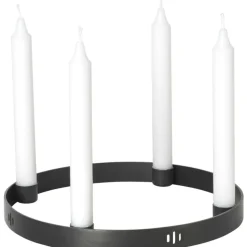Ferm Living Kandelabrar|Ljusstakar-Circle Ljusstake Svart Mässing, Liten