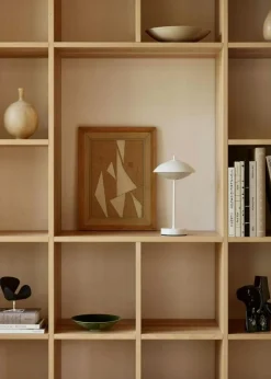 Clam Bordslampa Portabel, Vit