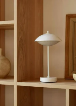 Clam Bordslampa Portabel, Vit