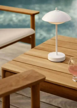 Clam Bordslampa Portabel, Vit