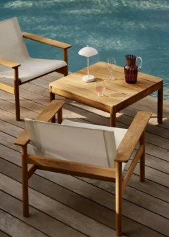 Clam Bordslampa Portabel, Vit