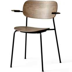 Audo Copenhagen Stolar-Co Karmstol Svart stål, Mörkbetsad Ek