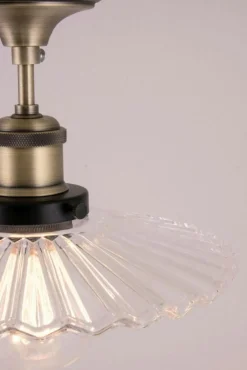 Globen Lighting Plafonder-Cobbler 25 Plafond, Vit/Ant. Mässing