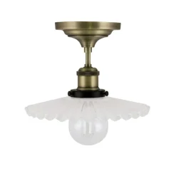 Globen Lighting Plafonder-Cobbler 25 Plafond, Vit/Ant. Mässing