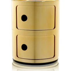 Kartell Hurtsar|Sängbord & Nattduksbord-Componibili Metal Förvaring Med 2 Fack, Guld