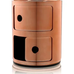 Kartell Hurtsar|Sängbord & Nattduksbord-Componibili Metal Förvaring Med 2 Fack, Guld