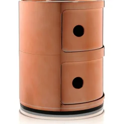 Kartell Hurtsar|Sängbord & Nattduksbord-Componibili Metal Förvaring Med 2 Fack, Guld