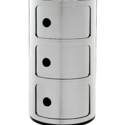 Kartell Hurtsar|Sängbord & Nattduksbord-Componibili Metal Förvaring Med 3 Fack, Koppar