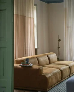 Muuto Modulsoffor|3-Sitssoffor-Connect Soft Modulär 3-sitssoffa Med Öppen Vänstersida, Grace Leather Cognac