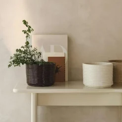 Corduroy Kruka H15 cm, Carob Brown