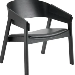 Muuto Fåtöljer-Cover Loungestol, Dark Stained / Svart Läder