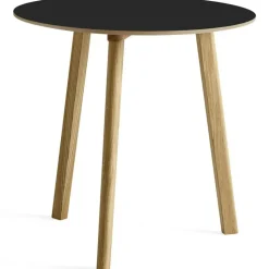 HAY Matbord Och Barbord-CPH Deux 220 2.0 Bord Ø75 cm, Stone Grey / Vattenbaserad Lackad Ek