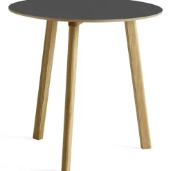 HAY Matbord Och Barbord-CPH Deux 220 2.0 Bord Ø75 cm, Stone Grey / Vattenbaserad Lackad Ek