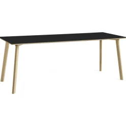 HAY Matbord Och Barbord-CPH Deux 210 2.0 Bord 75x200 cm, Stone Grey / Obehandlad Bok