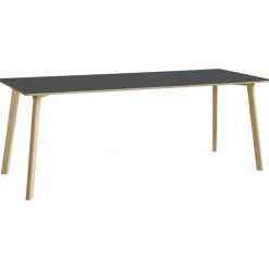 HAY Matbord Och Barbord-CPH Deux 210 2.0 Bord 75x200 cm, Stone Grey / Obehandlad Bok