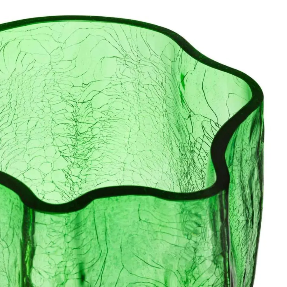 Crackle Vas Grön, 37 cm