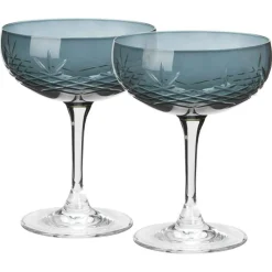 Frederik Bagger Martiniglas & Cocktailglas|Champagneglas-Crispy Gatsby Champagnekupa 2-Pack, Emerald