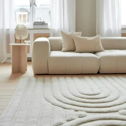 Classic Collection Tuftade Mattor|Ullmattor-Curve Matta 170x230 cm, Natural Beige